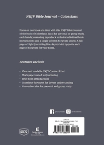 NKJV Bible Journal - Colossians, Paperback, Comfort Print achterzijde
