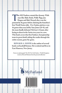 The 1923 New York Yankees achterzijde