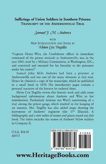 Sufferings of Union Soldiers in Southern Prisons achterzijde