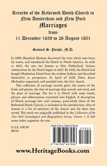 Records of the Reformed Dutch Church in New Amsterdam and New York, Marriages from 11 December 1639 to 26 August 1801 achterzijde
