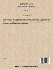 Kentucky Lake Reservoir Cemeteries, Volume 3 achterzijde