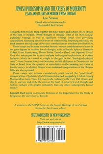 Jewish Philosophy and the Crisis of Modernity achterzijde