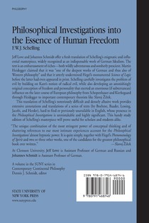 Philosophical Investigations into the Essence of Human Freedom achterzijde