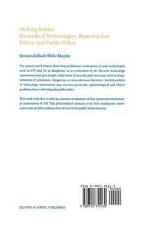 Making Babies: Biomedical Technologies, Reproductive Ethics, and Public Policy achterzijde