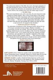 The Text of the New Testament an Introduction to the Critical Editions and to the Theory and Practice of Modern Textual Criticism achterzijde