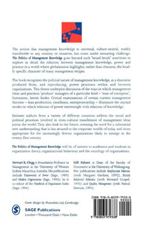 The Politics of Management Knowledge achterzijde
