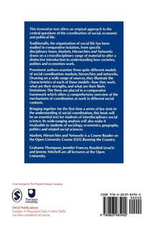 Markets, Hierarchies and Networks achterzijde
