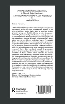 Presurgical Psychological Screening in Chronic Pain Syndromes achterzijde