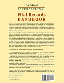 International Vital Records Handbook. 7th Edition achterzijde