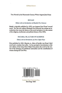 Domestic Novelists in the Old South achterzijde