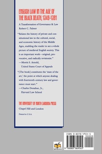 English Law in the Age of the Black Death, 1348-1381 achterzijde