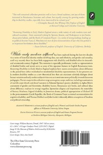 Recovering Disability in Early Modern England achterzijde