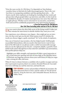 Powerful Phrases for Successful Interviews achterzijde