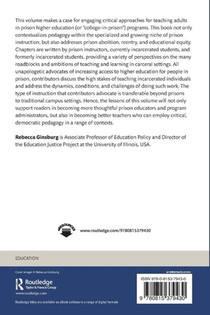 Critical Perspectives on Teaching in Prison achterzijde
