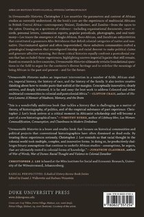 Unreasonable Histories achterzijde