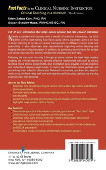 Fast Facts for the Clinical Nursing Instructor achterzijde