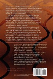 American Indian Literary Nationalism achterzijde