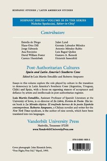 Post-Authoritarian Cultures achterzijde