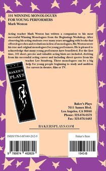 101 Winning Monologues for Young Performers achterzijde
