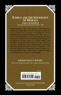 Ethics and the Sociology of Morals achterzijde