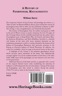 A History of Framingham, Massachusetts achterzijde