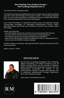 Now Playing From Script to Screen Web 3 Film Funding Playbook Vol. 1 achterzijde