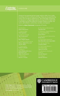 The Cambridge Companion to Literature in a Digital Age achterzijde