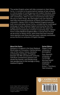 Literary Form in Early Medieval England achterzijde