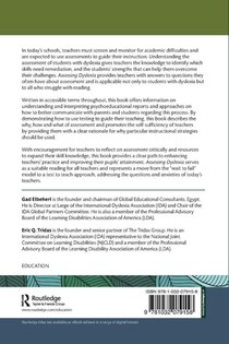 Assessing Dyslexia achterzijde