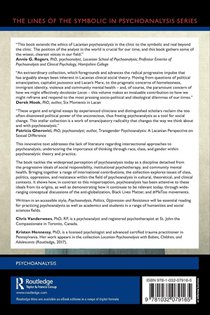 Psychoanalysis, Politics, Oppression and Resistance achterzijde