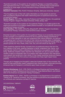 Essential Concepts of Occupation for Occupational Therapy achterzijde