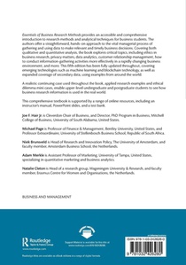 Essentials of Business Research Methods achterzijde