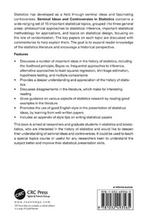 Seminal Ideas and Controversies in Statistics achterzijde