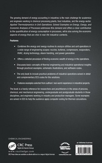 Applied Thermodynamics in Unit Operations achterzijde