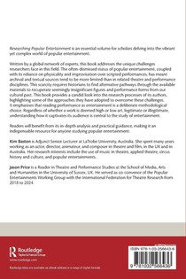 Researching Popular Entertainment achterzijde