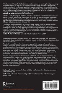 Conducting Qualitative Research on and with College Students achterzijde