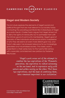 Hegel and Modern Society achterzijde