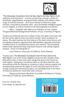 The Workplace Constitution from the New Deal to the New Right achterzijde