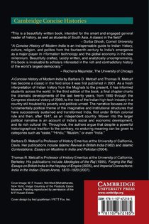 A Concise History of Modern India achterzijde