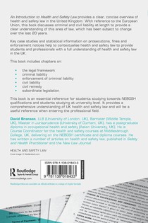An Introduction to Health and Safety Law achterzijde