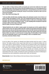 Cultural Intimacy achterzijde