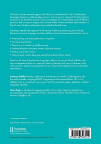 Teaching Literature in the A Level Modern Languages Classroom achterzijde