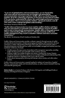 Conflict, Culture and Communication achterzijde