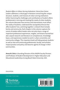 Student Affairs in Urban-Serving Institutions achterzijde
