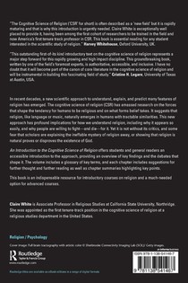 An Introduction to the Cognitive Science of Religion achterzijde