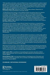 Motivational Interviewing in Clinical Mental Health Counseling achterzijde