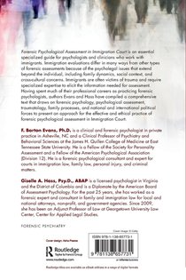 Forensic Psychological Assessment in Immigration Court achterzijde