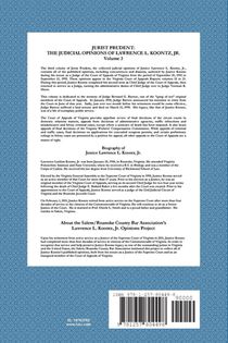 Jurist Prudent -- The Judicial Opinions of Lawrence L. Koontz, Jr., Volume 3 achterzijde