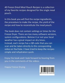 40 Freeze Dried Meal Pouch Recipes achterzijde