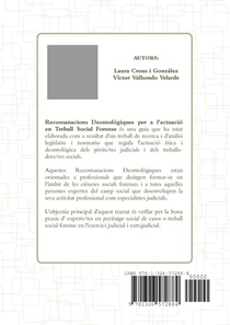 RECOMANACIONS DEONTOLÒGIQUES PER A L'ACTUACIÓ EN TREBALL SOCIAL FORENSE achterzijde